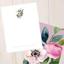 Dirección comercial floral de acuarela rosa