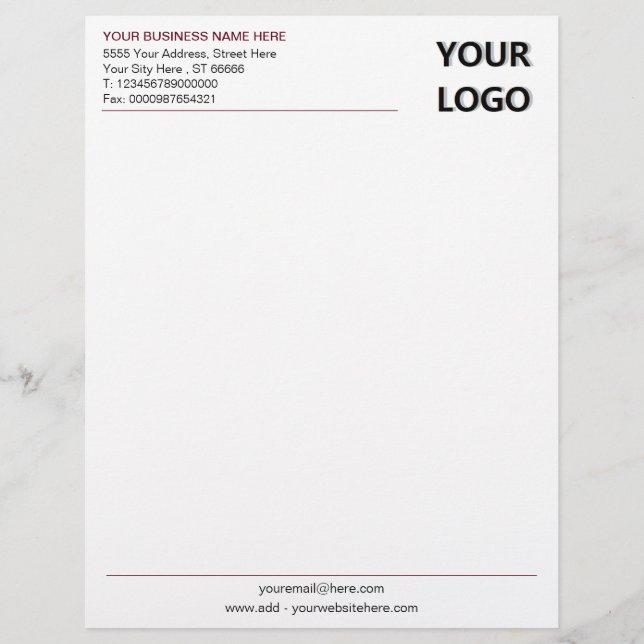 Membrete Dirección de logotipo comercial de personalizado C (Anverso)