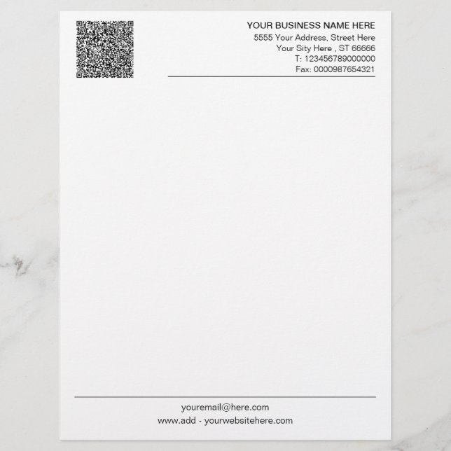 Membrete Diseñar tu propio código QR Letras de diseño perso (Anverso)