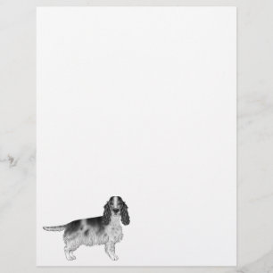 Membrete Diseño de English Cocker Spaniel en negro y blanco