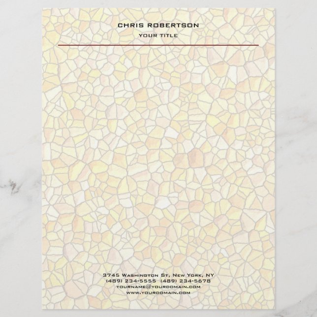 Membrete Diseño de mosaico profesional moderno minimalista (Anverso)