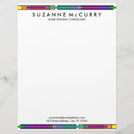 Membrete Diseño de vidrio de tela colorida