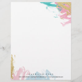 Membrete Diseño moderno de color agua y elegante membrete,