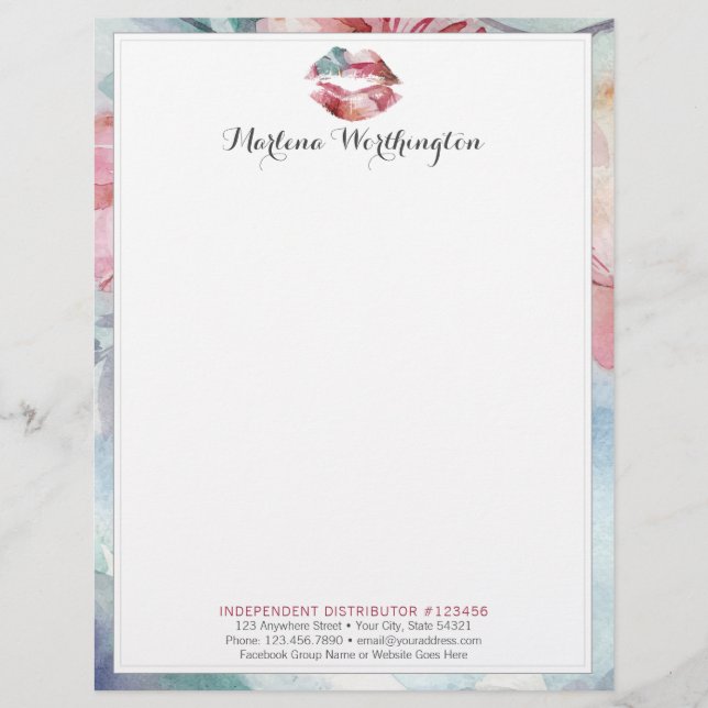 Membrete Distribuidor de lápiz labial Marketing acuarela Ki (Anverso)