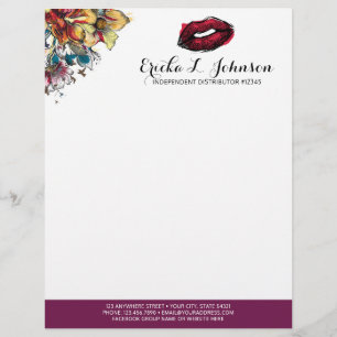Membrete Distribuidor de lápiz labial Modern Floral Kiss Ma