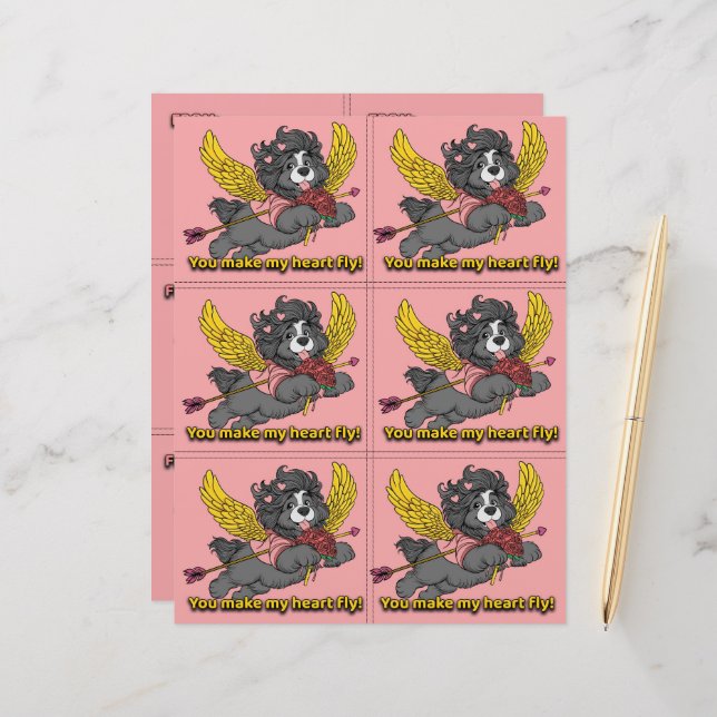 Membrete Dog Puppy Classroom Valentine Sheets (Anverso/Reverso In Situ)