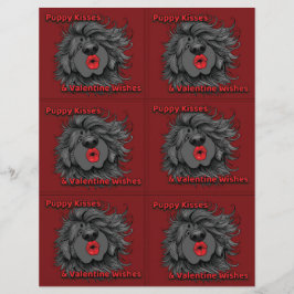 Membrete Dog Puppy Classroom Valentine Sheets
