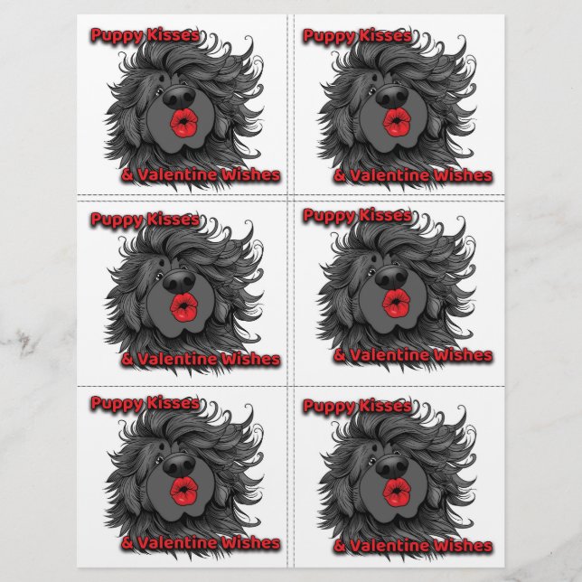 Membrete Dog Puppy Classroom Valentine Sheets (Anverso)