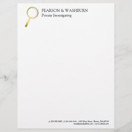 Membrete Dorado Magnificación Glass Nombre ocular privado y