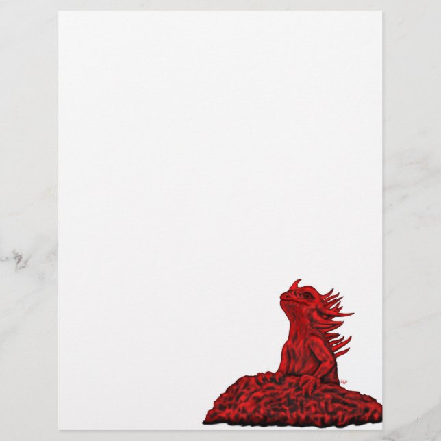 Membrete Dragón rojo pequeño (Anverso)