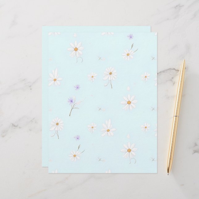 Membrete Dreamy Mint Meadow (Anverso/Reverso In Situ)