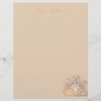 Membrete Dulce fantasma de Halloween con sombrero de bruja 