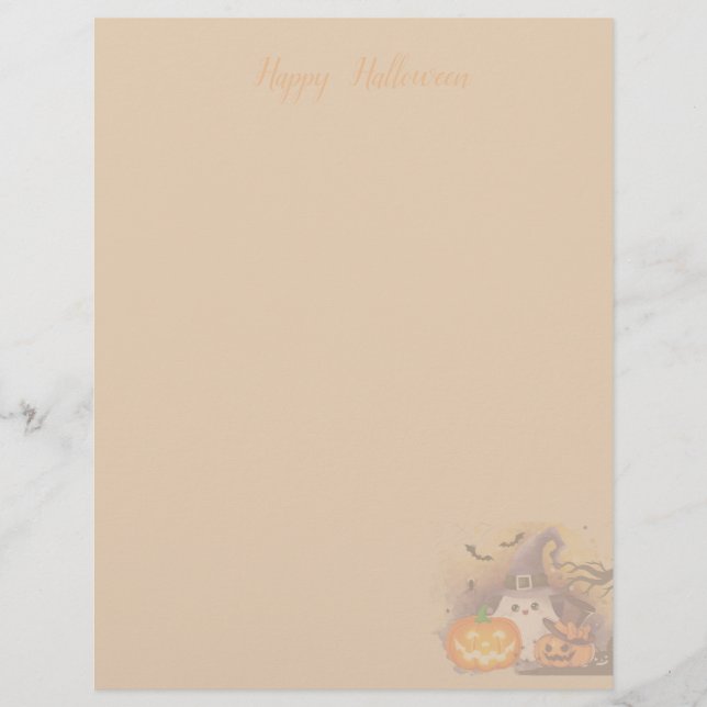 Membrete Dulce fantasma de Halloween con sombrero de bruja  (Anverso)