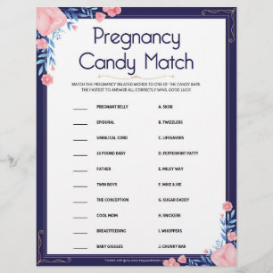 Membrete Dulces de Embarazo Match [Marco Floral]
