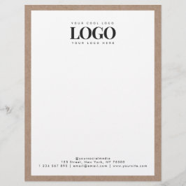 Membrete Earthy Kraft Añade tu logotipo comercial Rectangle