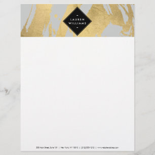 Membrete Edgy Faux Gold Brushstrots on Grey
