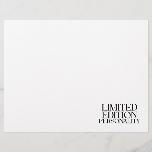 Membrete Edición Limitada Personalidad Tipografía Sarcástic (Anverso)