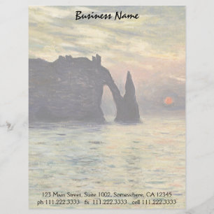 Membrete El acantilado Etretat, atardecer de Claude Monet