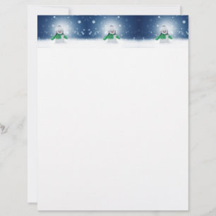 Membrete El adorable personaje de muñeco de nieve de Navida