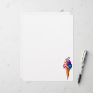 Membrete El clásico cono de helado vibrante de SlipperyJoe