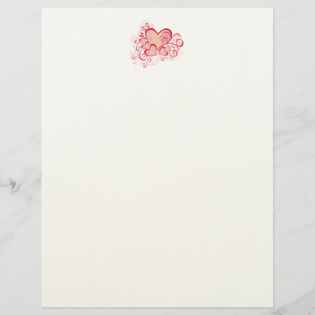 Membrete El día de San Valentín Letterhead (Anverso)