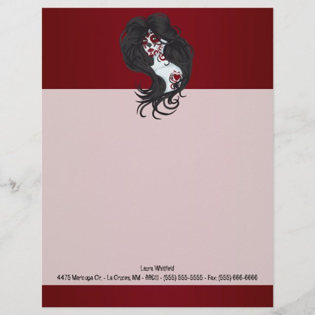 Membrete El día del tatuaje de la letargo azucarera muerta (Anverso)