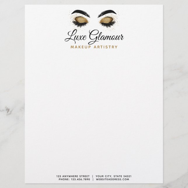 Membrete El glamuroso Ojo azota a un artista Bar de belleza (Anverso)