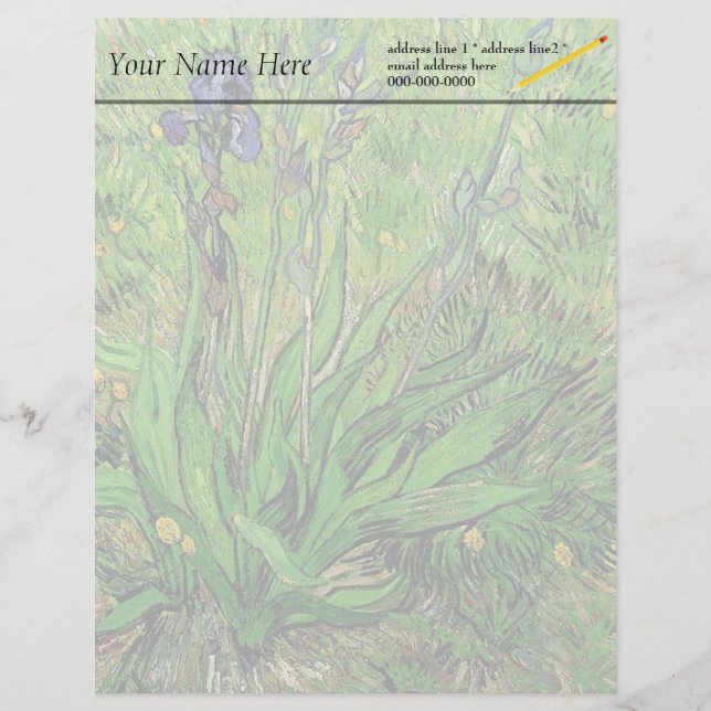 Membrete El iris de Van Gogh (Anverso)