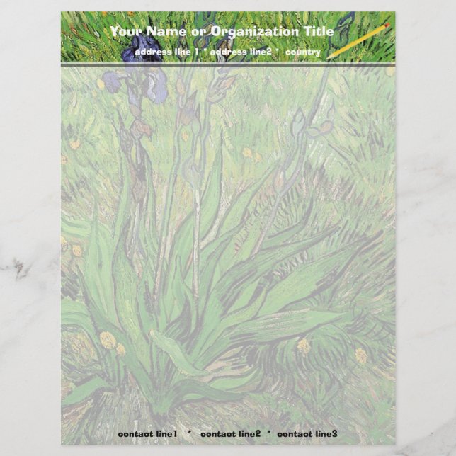 Membrete El iris de Van Gogh (Anverso)