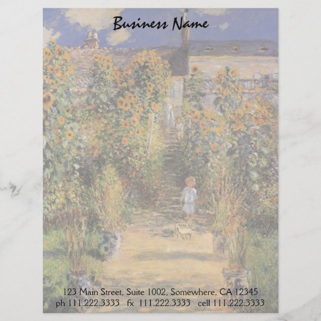 Membrete El jardín del artista en Vetheuil de Claude Monet (Anverso)