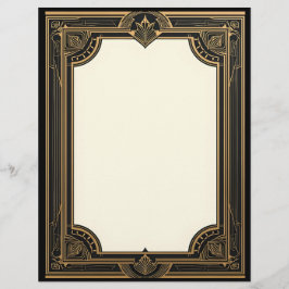 Membrete El oro en el Black Art Deco Classic