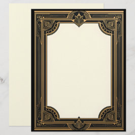 Membrete El oro en el Black Art Deco Classic