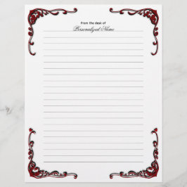 Membrete Elegancia barroca - Lino negro