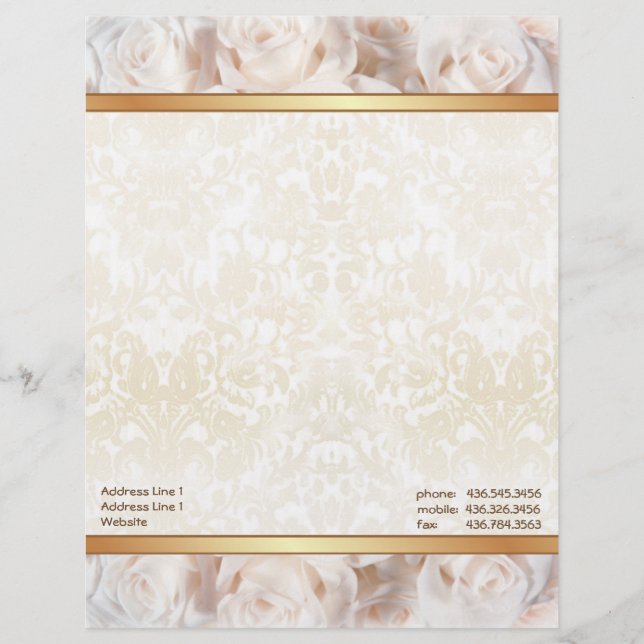 Membrete Elegancia rosa de champagne (Anverso)