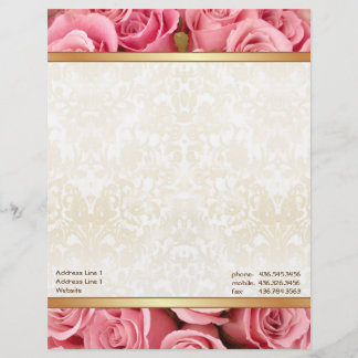 Membrete Elegancia rosa rosa