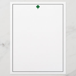 Membrete Elegant 4 Leaf Clover Letterhead Stylish Paper