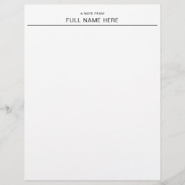 Membrete Elegant A Note From You Personalized Letterhead