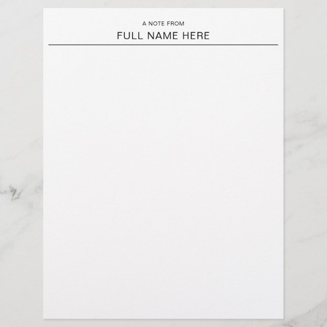 Membrete Elegant A Note From You Personalized Letterhead (Anverso)