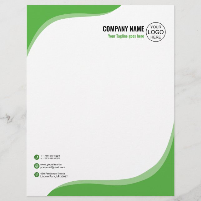 Membrete Elegant and fluid green (Anverso)