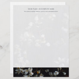Membrete Elegant Dark and white Floral Letterhead