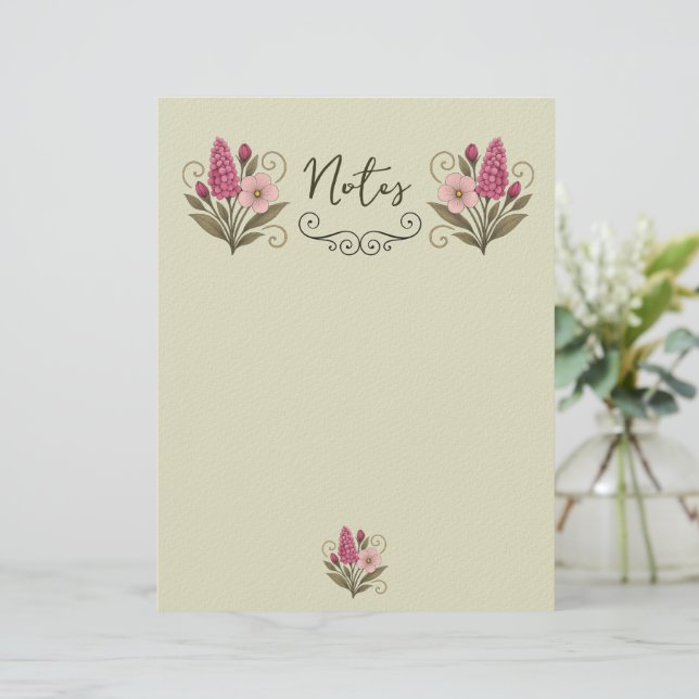 Membrete Elegant Floral Stationery Paper for florist (Anverso de pie)