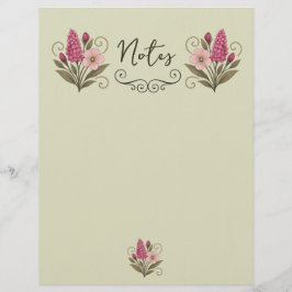Membrete Elegant Floral Stationery Paper for florist