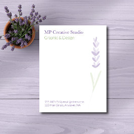Membrete Elegant Lavender Sprig Botanical Design