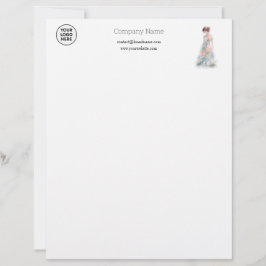 Membrete Elegant Watercolor Couture Bridal Fashion Designer