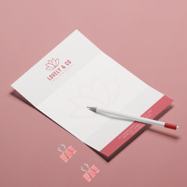 Membrete Elegante Belleza de Salón en Rosa Polvoriento y Ma