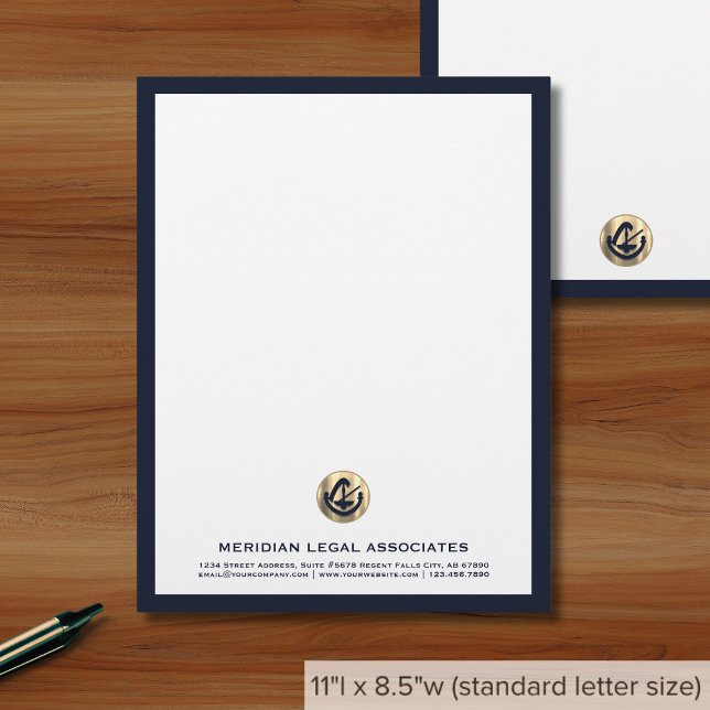Membrete Elegante Blue Legal Business Letterhead (Subido por el creador)