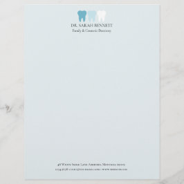 Membrete Elegante dentista aireado azul claro profesional