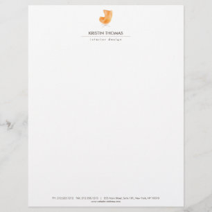 Membrete Elegante Diseñador interior de cuero de color acuá