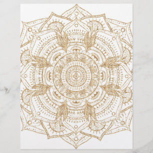 Membrete Elegante diseño de manada blanca y dorada