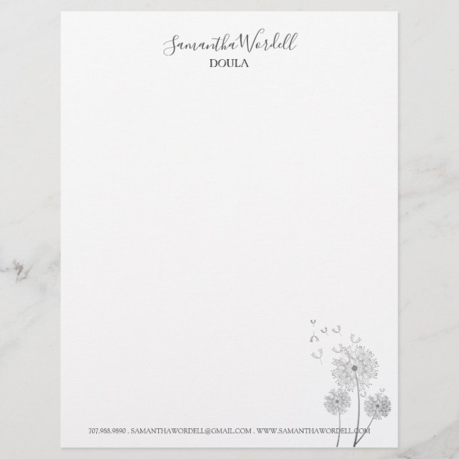 Membrete Elegante Doula Birth Coaching Midwife Business (Anverso)